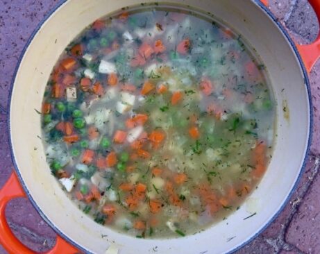 Low Fat Chicken Orzo Soup with Lemon